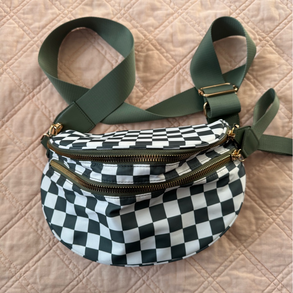 Checkered Green Crossbody Bag